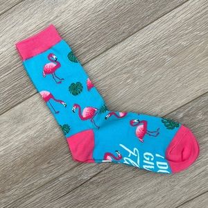 2/$5 Pink Flamingo Socks-One Size